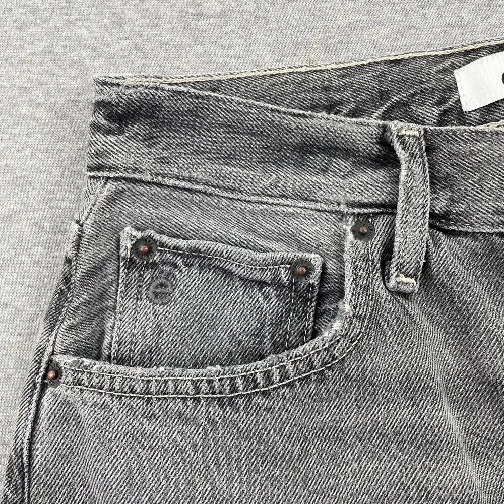 ETICA Brandy Long Denim Shorts Womens 25 Gray Quartzsite Organic Cotton Bermuda